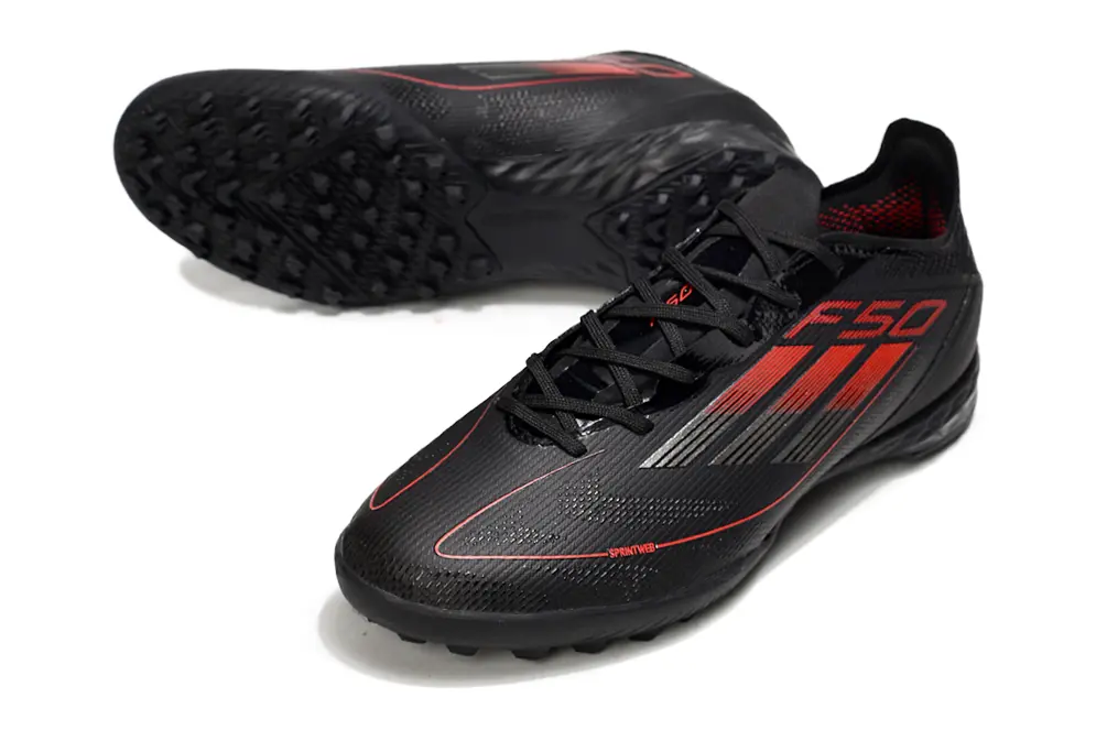 Adidas F50 Pro TF - Black/Crimson Blaze/Metallic Silver