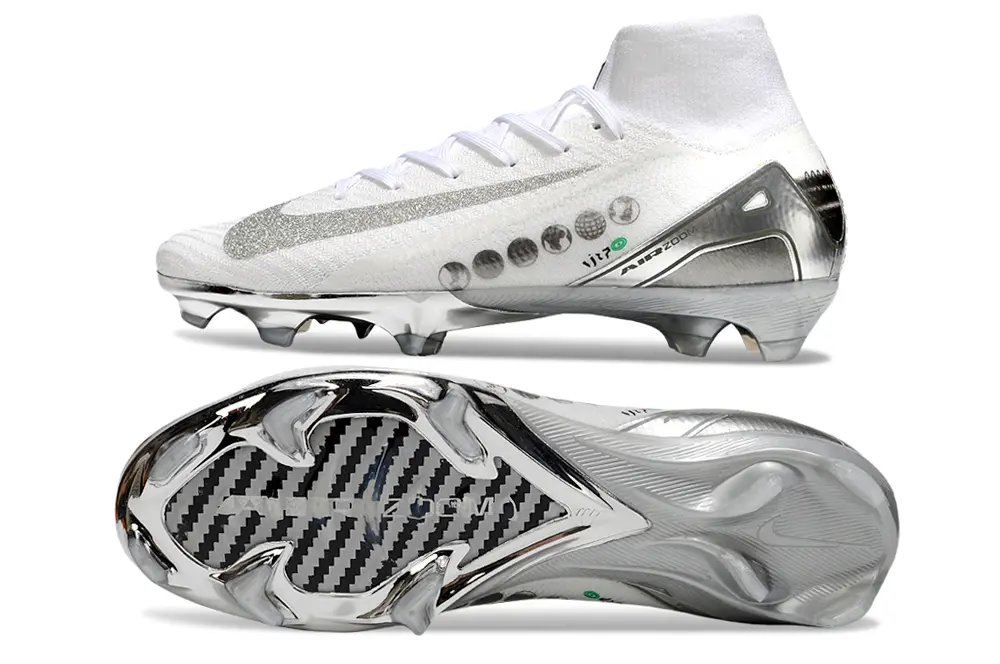Nike Air Zoom Mercurial Superfly 10 Elite FG - White/Metallic Silver/Glossy White