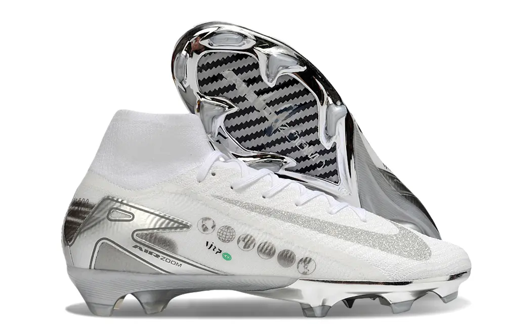Nike Air Zoom Mercurial Superfly 10 Elite FG - White/Metallic Silver/Glossy White