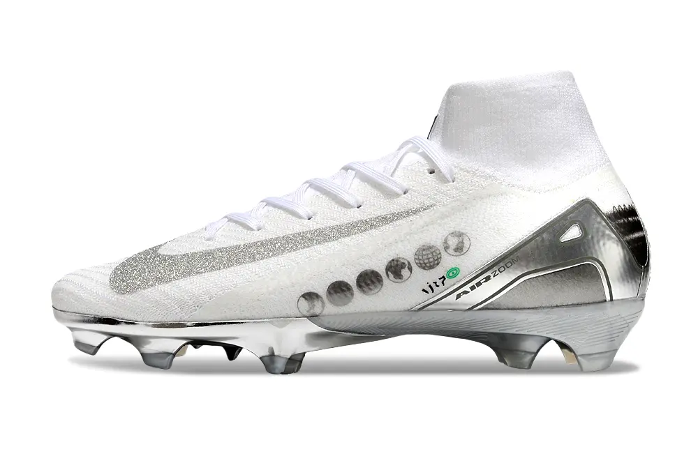 Nike Air Zoom Mercurial Superfly 10 Elite FG - White/Metallic Silver/Glossy White