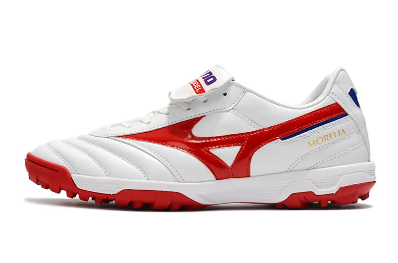 Mizuno Morelia Sala Classic TF - White/Crimson Red/Blue Accent