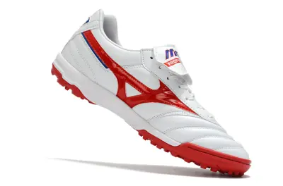Mizuno Morelia Sala Classic TF - White/Crimson Red/Blue Accent