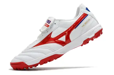 Mizuno Morelia Sala Classic TF - White/Crimson Red/Blue Accent