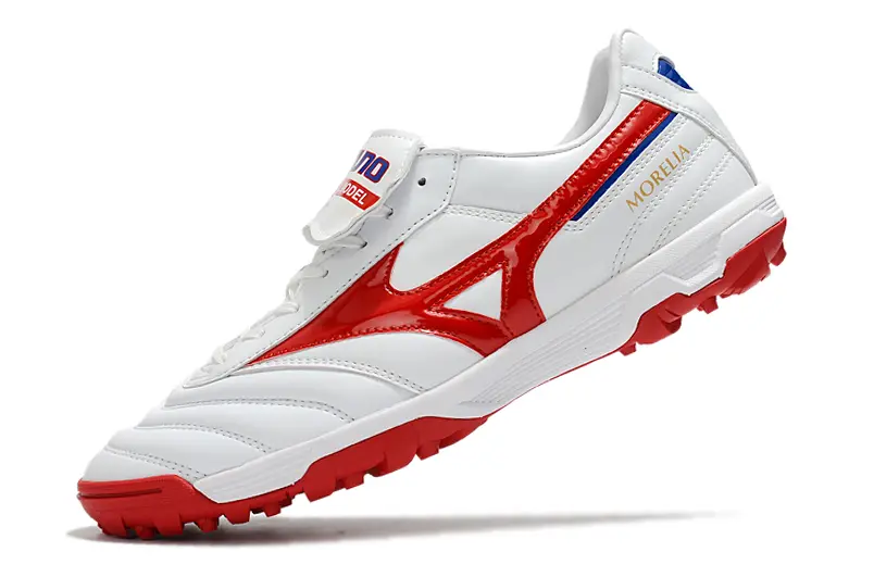 Mizuno Morelia Sala Classic TF - White/Crimson Red/Blue Accent