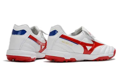 Mizuno Morelia Sala Classic TF - White/Crimson Red/Blue Accent