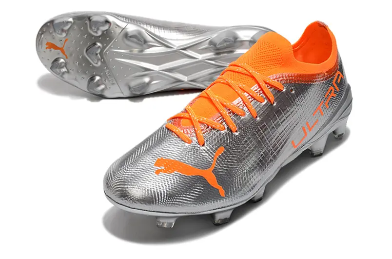 Puma Ultra 1.3 FG - Silver/Vibrant Orange/Metallic Silver