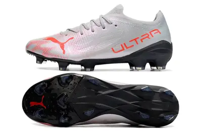Puma Ultra 1.3 FG - Silver/Bright Red/Sleek Black
