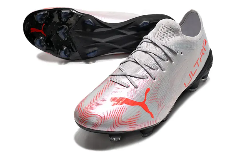 Puma Ultra 1.3 FG - Silver/Bright Red/Sleek Black