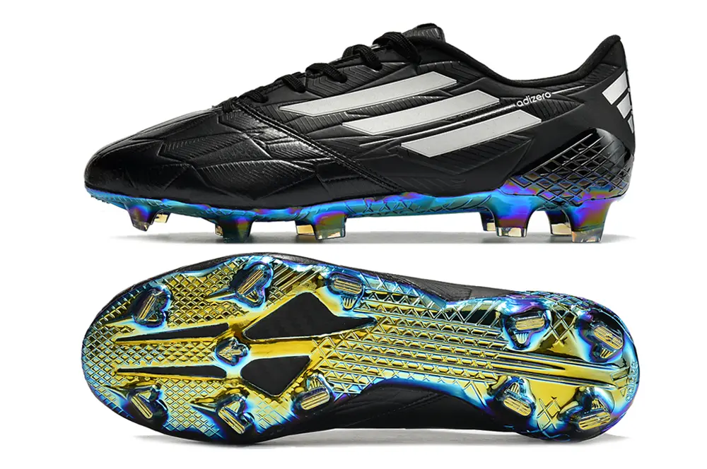 Adidas F50 Ghosted Adizero FG - Black/Iridescent Blue/Gold