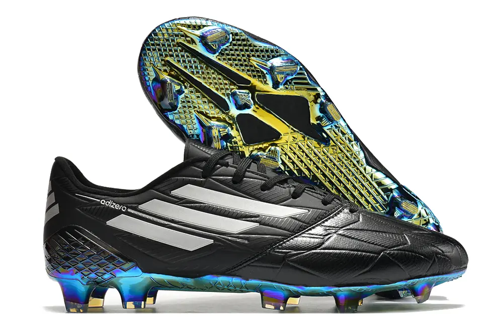 Adidas F50 Ghosted Adizero FG - Black/Iridescent Blue/Gold