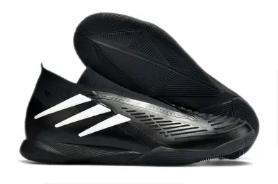Adidas Predator Edge+ Laceless IC - Black/Midnight Black/Elegant White