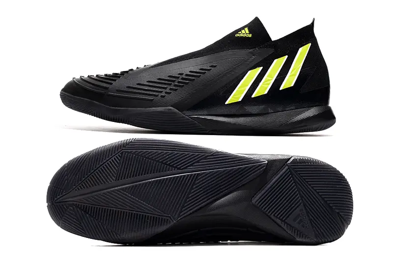 Adidas Predator Edge+ Laceless IC - Black/Neon Yellow/Graphite Grey