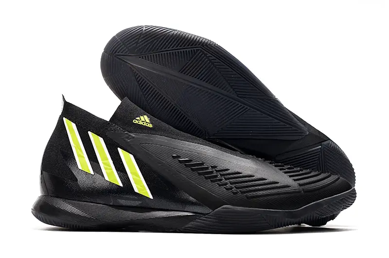 Adidas Predator Edge+ Laceless IC - Black/Neon Yellow/Graphite Grey