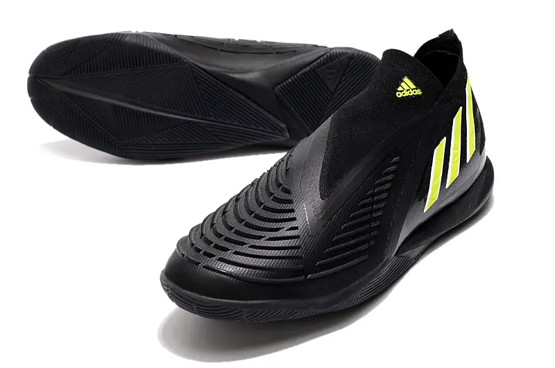 Adidas Predator Edge+ Laceless IC - Black/Neon Yellow/Graphite Grey
