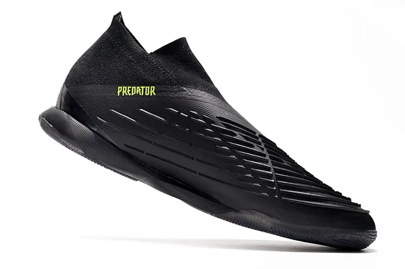 Adidas Predator Edge+ Laceless IC - Black/Neon Yellow/Graphite Grey