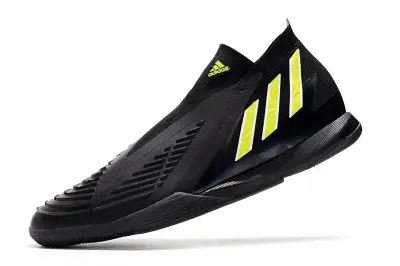 Adidas Predator Edge+ Laceless IC - Black/Neon Yellow/Graphite Grey