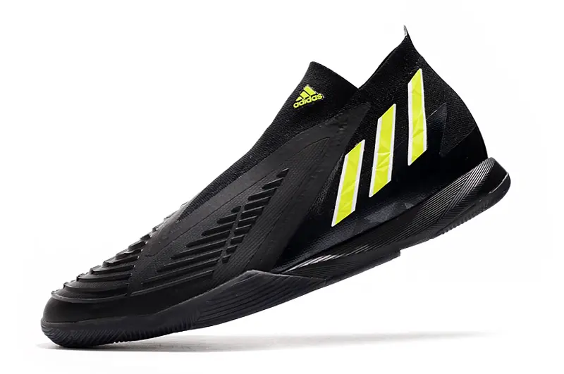 Adidas Predator Edge+ Laceless IC - Black/Neon Yellow/Graphite Grey