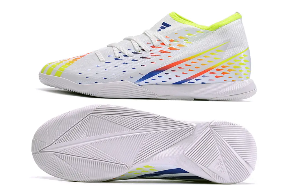 Adidas Predator Edge.3 IC - White/Fluorescent Yellow/Gradient Orange