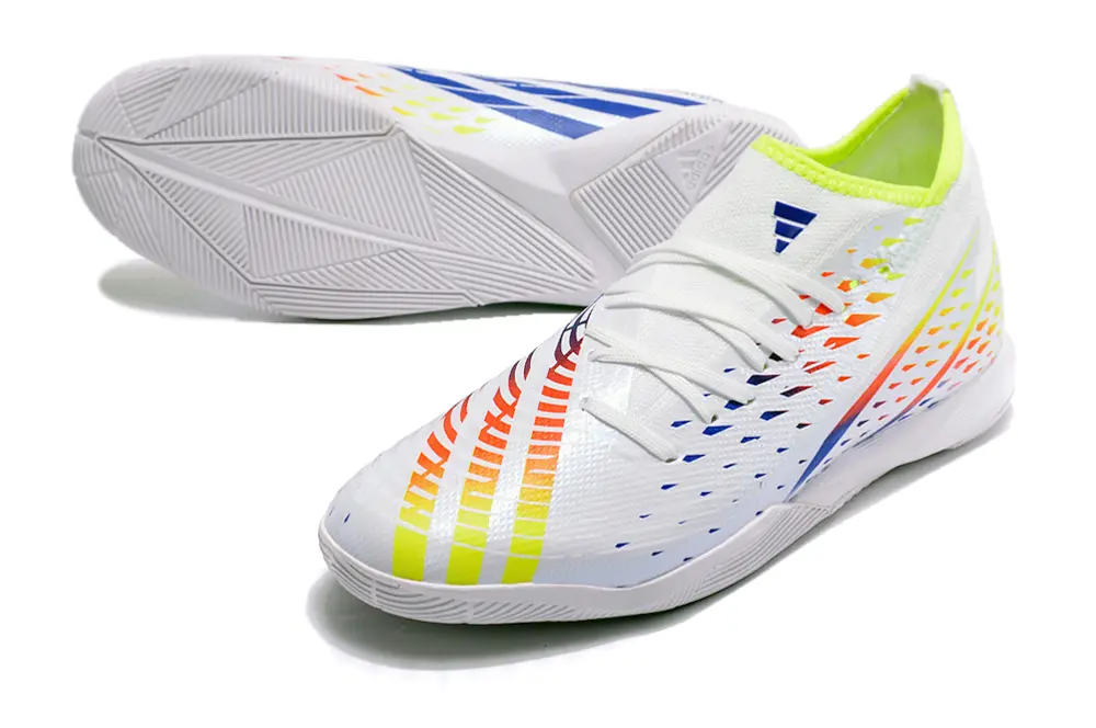 Adidas Predator Edge.3 IC - White/Fluorescent Yellow/Gradient Orange
