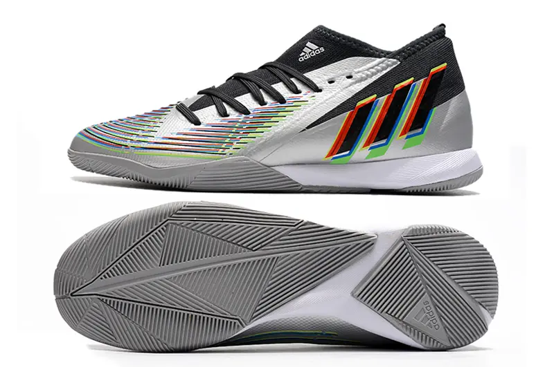 Adidas Predator Edge.3 IC - Silver/Vibrant Black/Neon Accents