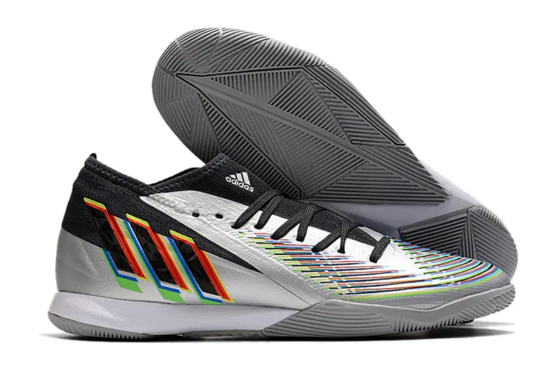 Adidas Predator Edge.3 IC - Silver/Vibrant Black/Neon Accents