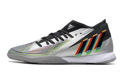 Adidas Predator Edge.3 IC - Silver/Vibrant Black/Neon Accents
