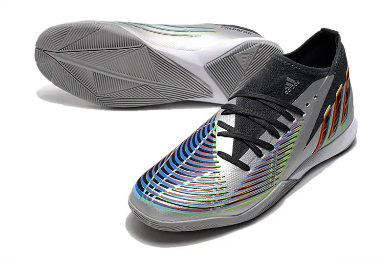 Adidas Predator Edge.3 IC - Silver/Vibrant Black/Neon Accents