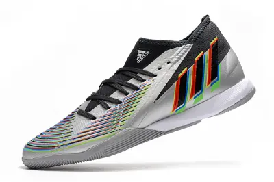 Adidas Predator Edge.3 IC - Silver/Vibrant Black/Neon Accents