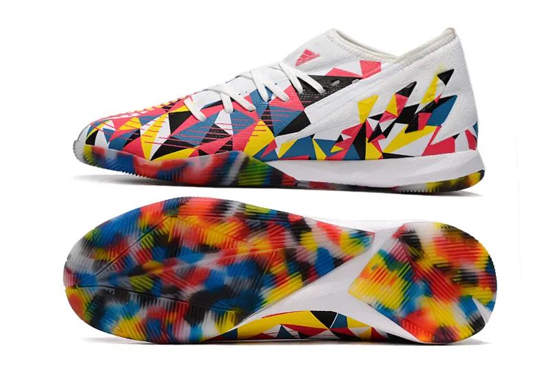 Adidas Predator Edge.3 IC - White/Vibrant Pink/Colorful Geometric