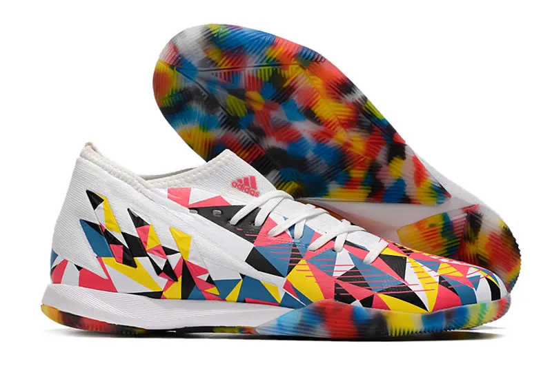 Adidas Predator Edge.3 IC - White/Vibrant Pink/Colorful Geometric