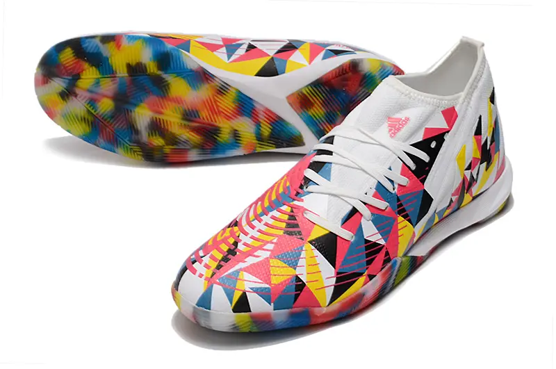 Adidas Predator Edge.3 IC - White/Vibrant Pink/Colorful Geometric