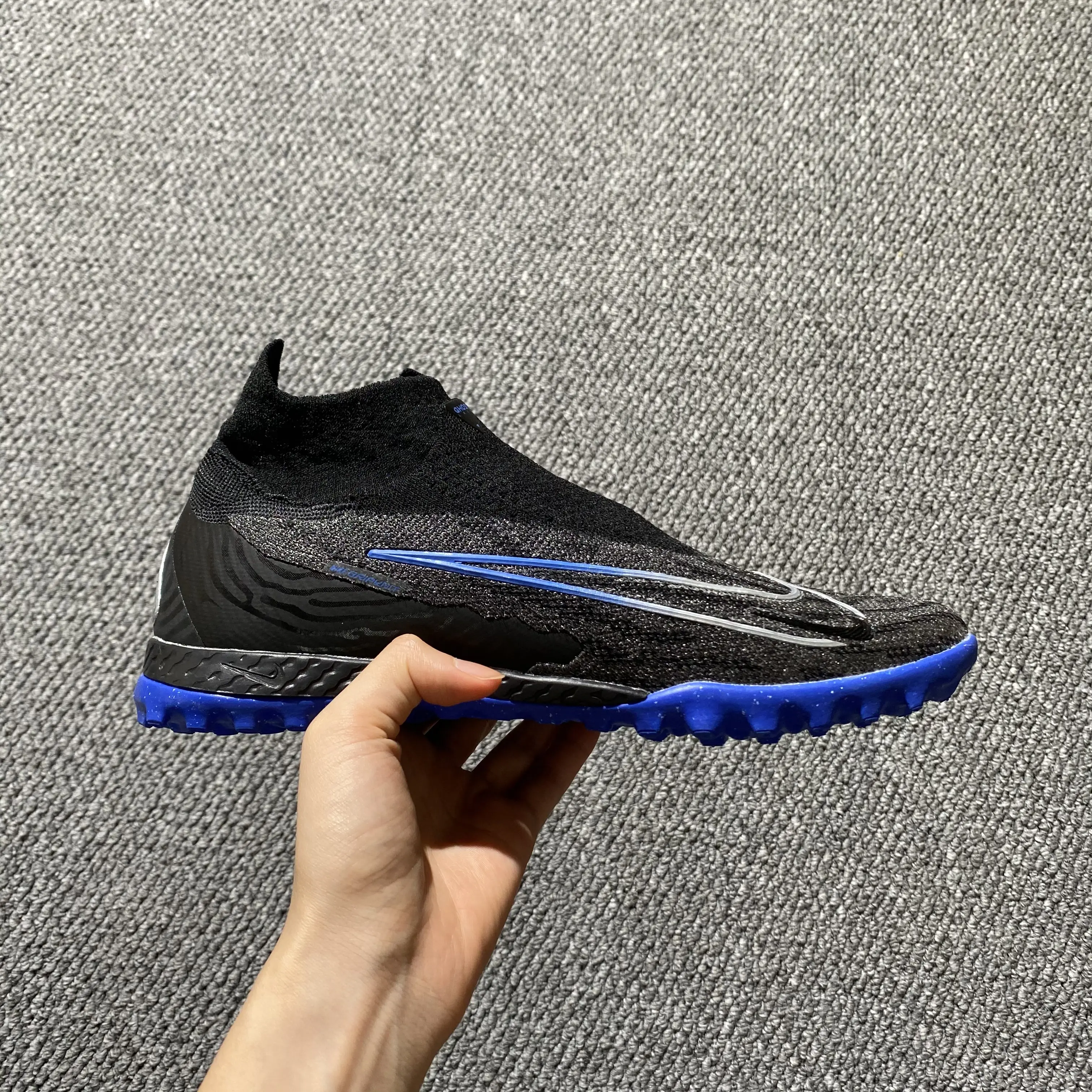 Nike Phantom GX Elite DF TF - Black/Electric Blue/Charcoal Grey