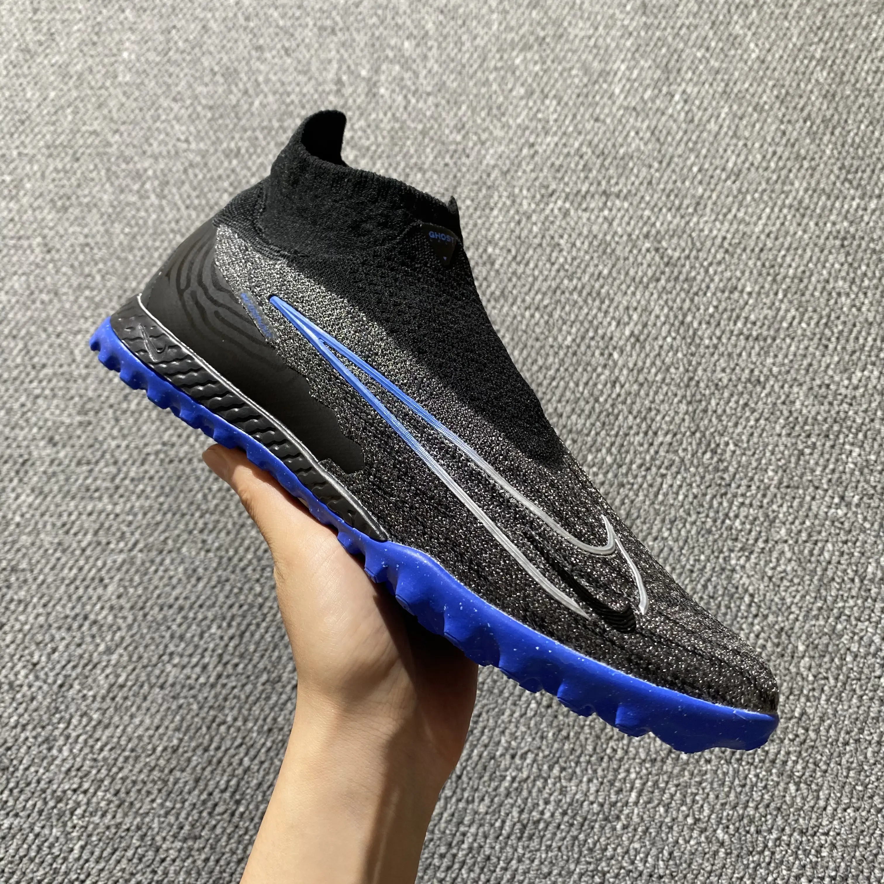 Nike Phantom GX Elite DF TF - Black/Electric Blue/Charcoal Grey