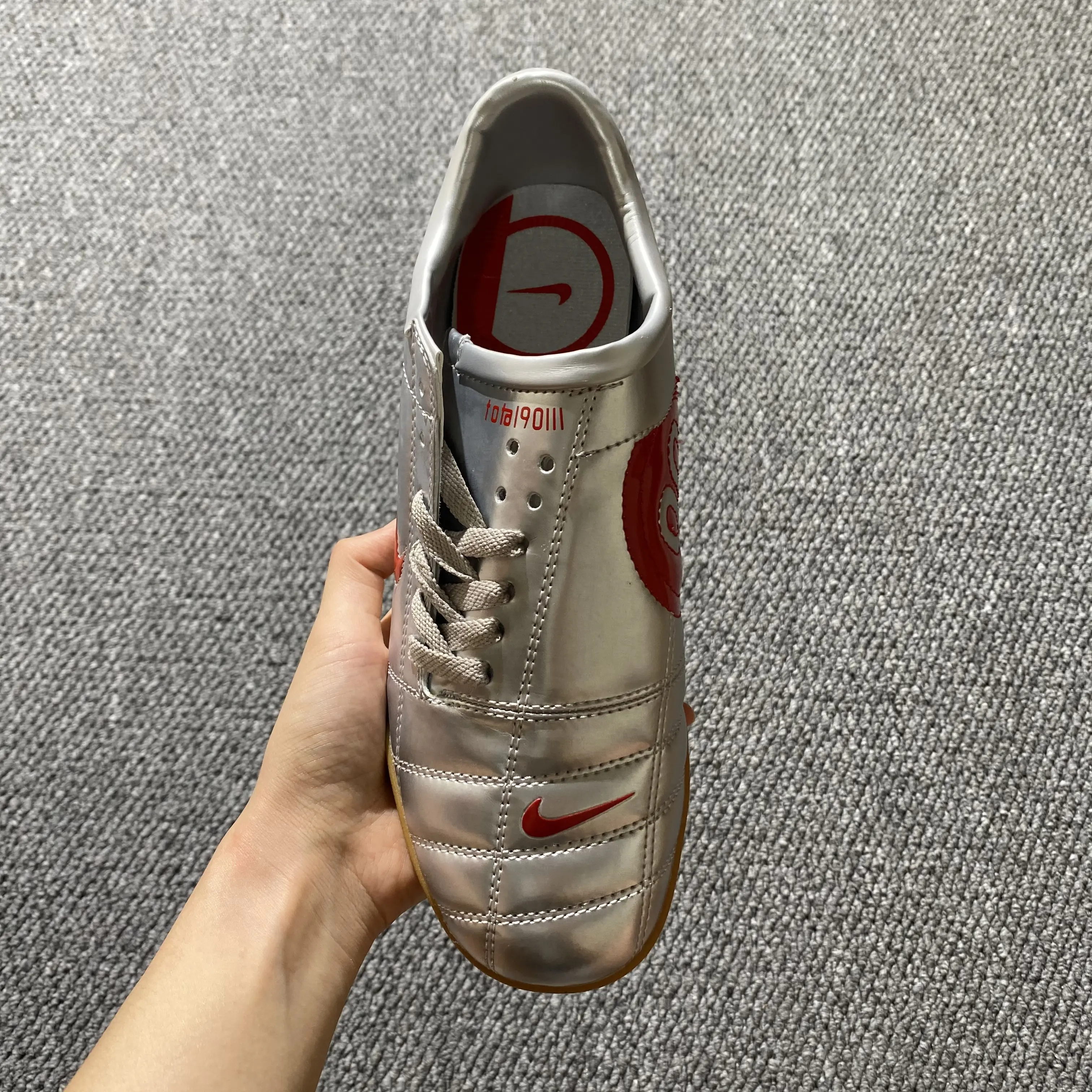 Nike Total 90 III TF - Silver/Metallic Silver/Bright Red