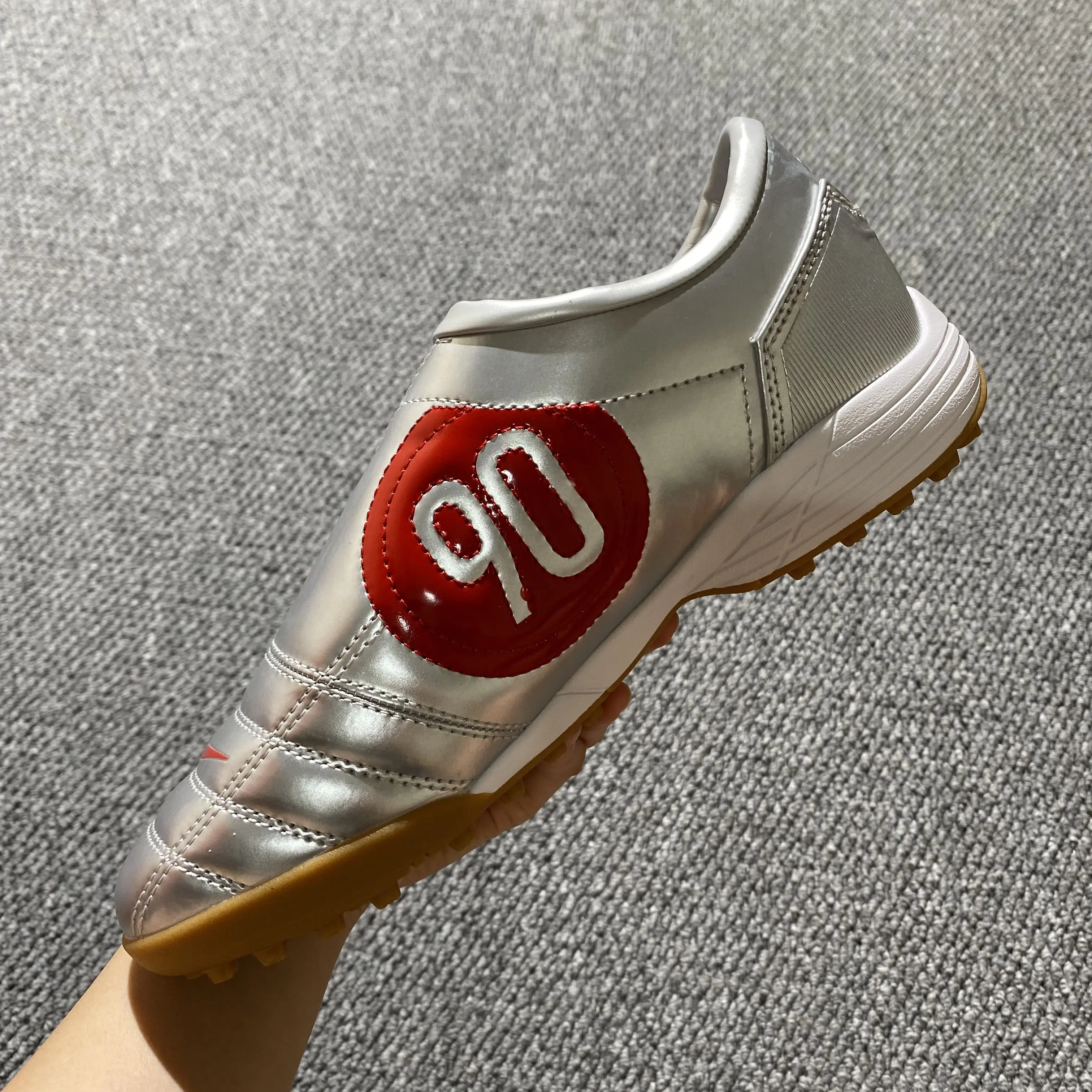 Nike Total 90 III TF - Silver/Metallic Silver/Bright Red