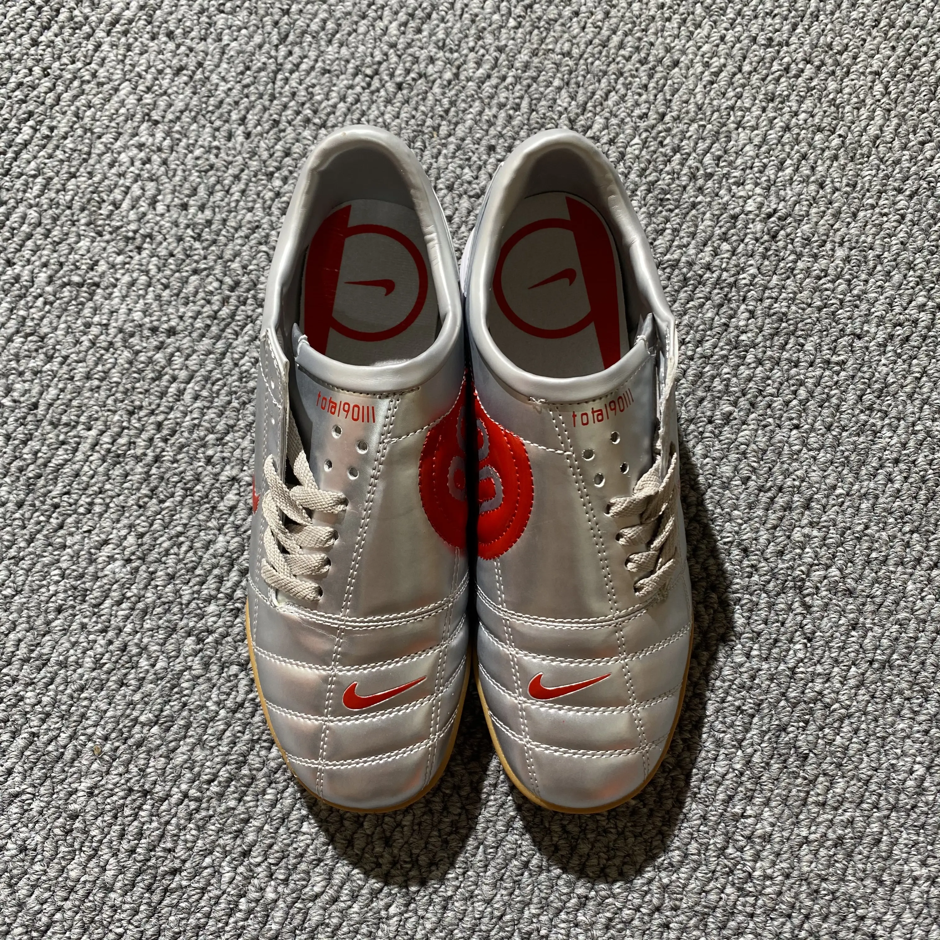 Nike Total 90 III TF - Silver/Metallic Silver/Bright Red