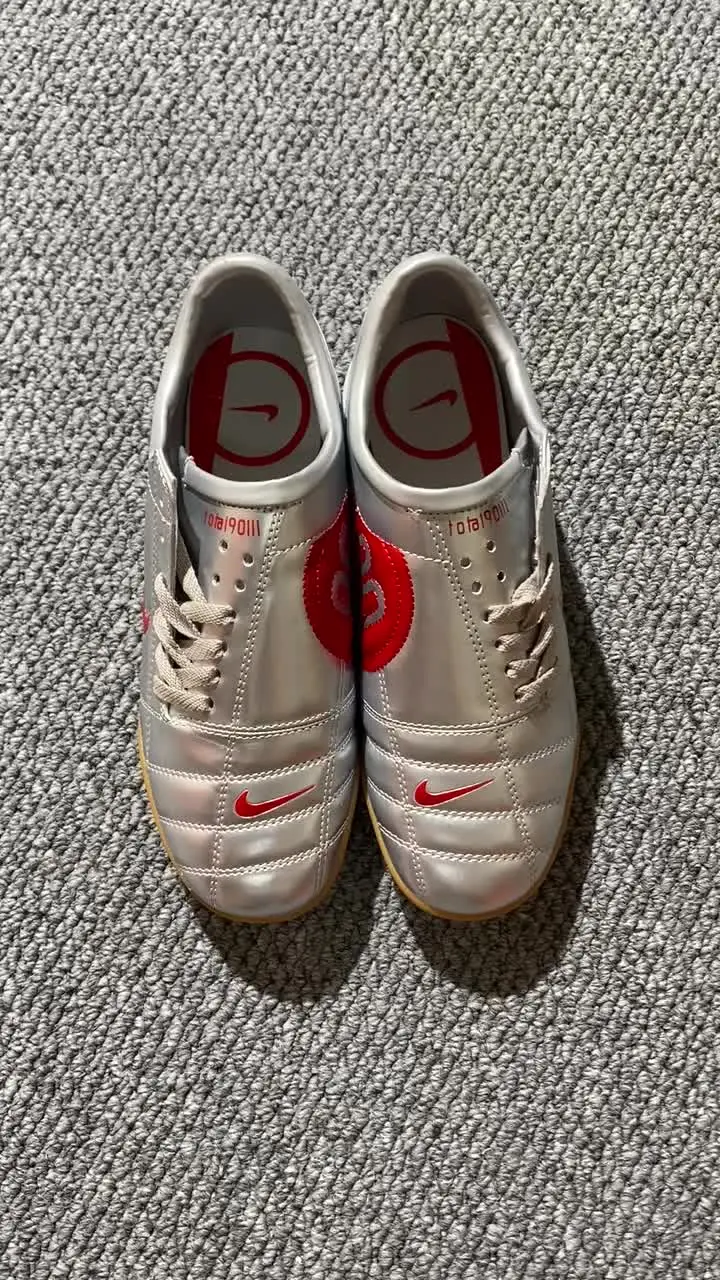 Nike Total 90 III TF - Silver/Metallic Silver/Bright Red