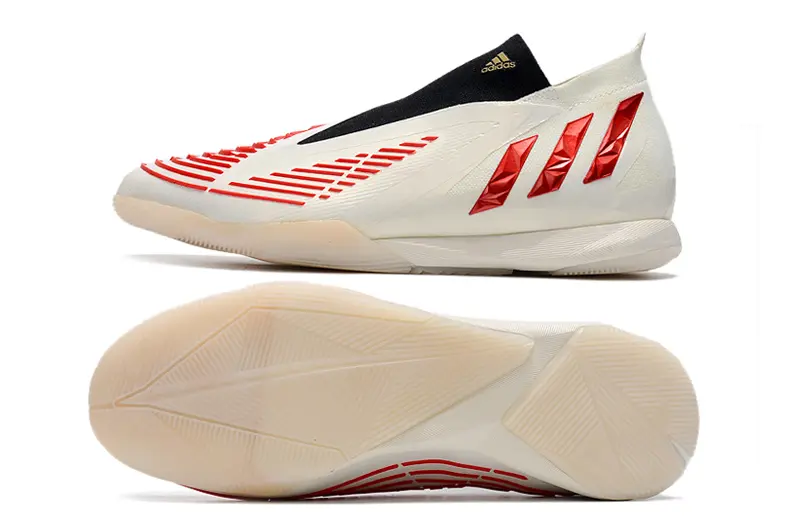 Adidas Predator Edge+ Laceless IC - White/Crimson Red/Black