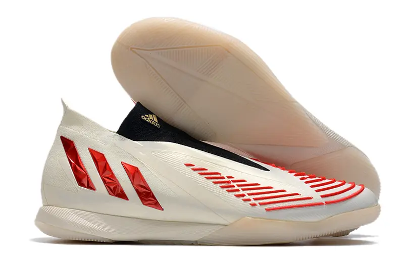 Adidas Predator Edge+ Laceless IC - White/Crimson Red/Black