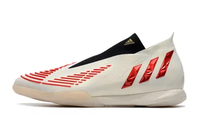 Adidas Predator Edge+ Laceless IC - White/Crimson Red/Black