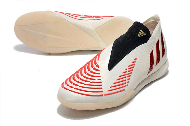 Adidas Predator Edge+ Laceless IC - White/Crimson Red/Black