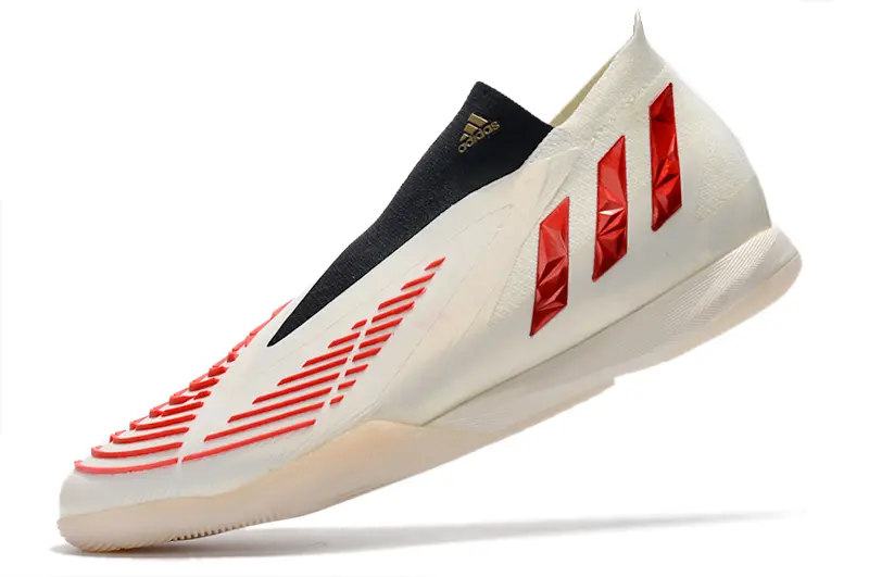 Adidas Predator Edge+ Laceless IC - White/Crimson Red/Black