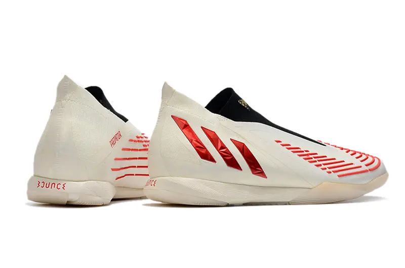 Adidas Predator Edge+ Laceless IC - White/Crimson Red/Black