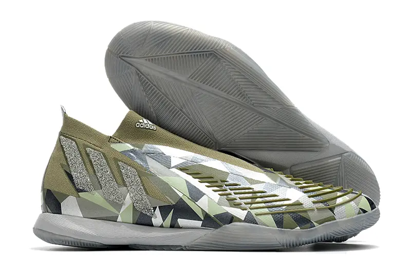 Adidas Predator Edge+ Laceless IC - Olive/Army Green/Charcoal Grey