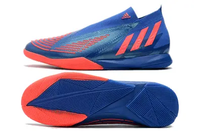 Adidas Predator Edge+ Laceless IC - Blue/Vibrant Blue/Neon Orange