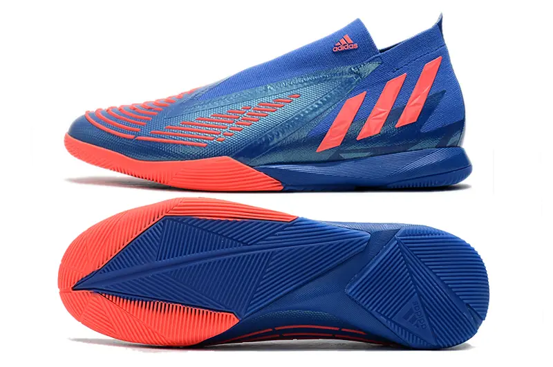 Adidas Predator Edge+ Laceless IC - Blue/Vibrant Blue/Neon Orange