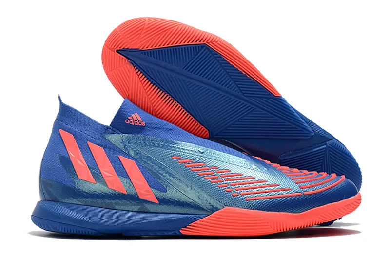 Adidas Predator Edge+ Laceless IC - Blue/Vibrant Blue/Neon Orange