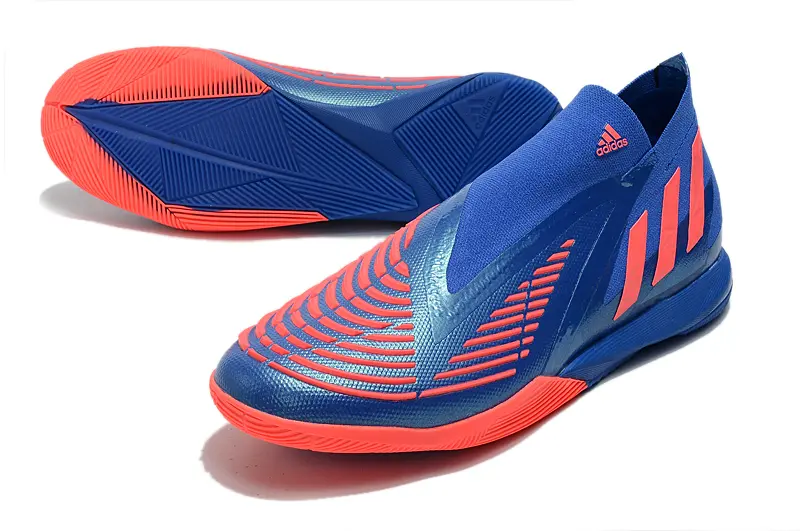 Adidas Predator Edge+ Laceless IC - Blue/Vibrant Blue/Neon Orange