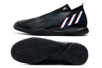 Adidas Predator Edge+ Laceless IC - Black/Midnight Black/Crimson Red