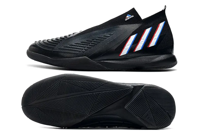Adidas Predator Edge+ Laceless IC - Black/Midnight Black/Crimson Red
